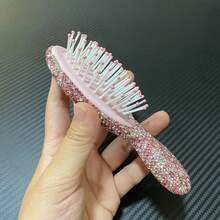 1pc Portable Luxury Diamond Inlaid Mini Air Cushion Brush, Scalp Massage Comb, Anti-Static Smooth Styling Hairbrush, Suitable For Home, Travel And Touch-Up Haircare Tool - Multicolor - View 7