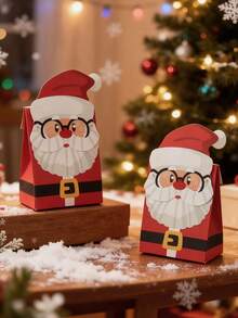10pcs Paper Gift Bags, Santa Claus & Reindeer Cartoon Design, Suitable For Christmas Gift Boxes And Gift Bags - Gift Bags - View 5