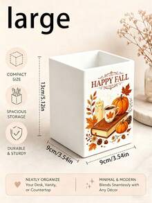 1個「HAPPY FALL」多功能收納整理盒－餐具架、桌面收納盒（適用於收納餐具、吸管、茶包、筆、遙控器）；塑膠材質，輕巧省空間，適用於廚房、辦公室、客廳（下單前請確認尺寸） - 彩色 - 查看 12