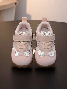 A Pair Of Girls' Lace-Trimmed Sneakers, Soft-Soled Toddler Shoes, Perfect For Spring And Autumn. - Pink - View 3