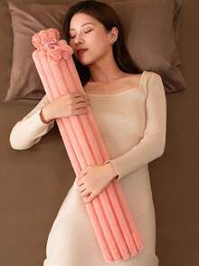 1pc Long-Shaped Hot Water Bag,Water-Filling Hand Warmer,Durable,Anti-Explosion,Winter Warm Supplies(Due To Different Batches,Colors Of The Inner Liner May Vary.We Apologize For Any Inconvenience Caused,Silk Ribbon,Rib Color, Design Randomly Assorted) - Multicolor - View 1
