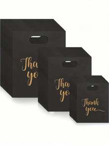 100Pcs Thank You Gift Bags, Cookie Candy Packaging Bags For Wedding Party Retail Shopping - Multicolor - View 5