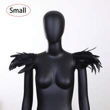 2pcs/Set Unisex Gothic Faux Feather Shoulder Epaulette Shawl, Suitable For Costume Party, Carnival, Halloween, Ball Party - Multicolor - View 13