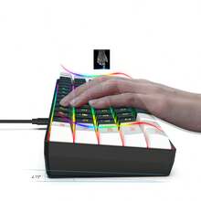 HXSJ Wired Keyboard And Mouse Combo Set, 61 Keys Slim Film Keyboard With Dual-Color Injection Molding Keycaps, Optical Mouse With Colorful Backlit, USB Plug And Play - Black - View 9