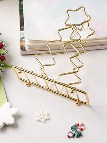 1PC Creative Christmas Tree Shaped Napkin Holder, Desktop Vertical Book Clip Storage Rack, Suitable For Christmas Home Decor, Family Party Gathering Table Decoration Ornament, Holiday Gift For Family And Friends - View 7