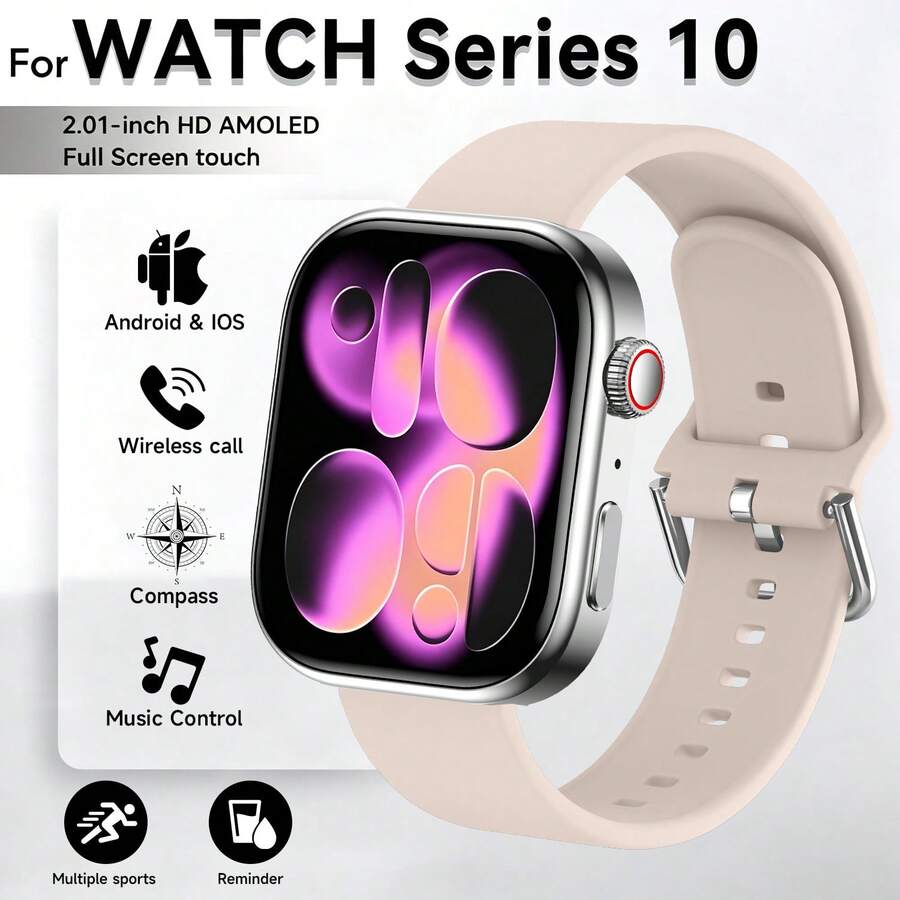 SIMSONLAB Jam Tangan Pintar Unisex Terbaru 2026, Layar Besar Definisi Tinggi 2,01 Inci, Daya Tahan Baterai Lama, Panggilan Nirkabel HD, Balas Pesan Cepat, Desain Sporty, Ringan dan Nyaman Dipakai, Hadiah Hari Wanita - MultiWarna - View 1