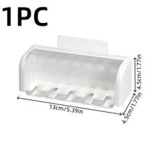 1pc Drill-Free Dustproof Toothbrush Holder, Bathroom Electric Toothbrush Box, Toothpaste Storage Box, 5-Compartment Self-Adhesive Toothbrush Organizer, Bathroom Accessories - Multicolor - View 8