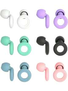 1PC Ear Plugs Ultra-Comfort Earplugs -Ideal For Sleep(1.3*1.5cm), Travel, Block Out Noise,Suitable For Dorms,Essential Items For Home And School Use. Relieve Insomnia, Back To School Essential, Sleeping, Cycling, Study And Travel. Gift. - Multicolor - View 6