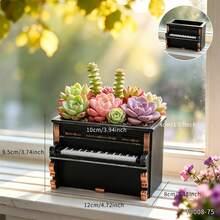 1 Buah Pot Tanaman Berbentuk Piano Vintage Timbul 3D, Cocok untuk Sukulen, Tanaman Merambat Gantung, Pajangan Meja, Pot Bunga Dekorasi Berkebun Artistik dan Kreatif - Pot Bunga Piano - View 3