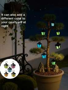 10pcs Mini Night Light Landscape Decor, Colorful Glowing Resin Handmade Snow Tree Christmas Decoration, Suitable For Garden, Home Decor And Christmas Gift - A - View 1