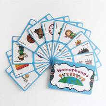 Lachilly 12pcs Children's English Homophone Flash Cards, Vocabulary Learning Cards, Double-Sided Educational Language Learning Toy, Interactive Learning Supplies - CA056 Homophones Flash Cards - View 8