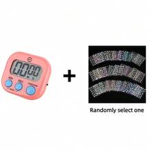 1pc DIY Floral Sticker Mini Timer, 8 Body Styles To Choose From, Digital Time Display, Minute/Second Adjustment, Start/Stop/Reset, Magnetic Attachment, Suitable For Kitchen, Study, Fitness, Office - Batteries Not Included (Random Sticker) - Multicolor - View 12