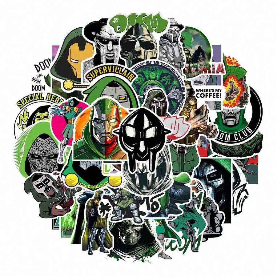 Hasbro 50pcs Dr. Doom Sticker Set Waterproof Graffiti Stickers Luggage Laptop Decoration Stickers Wholesale - Multicolor - View 1