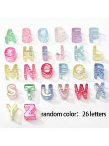 52pcs Acrylic 3D Transparent Colorful Large Hole Jelly Creative Letter Beads, Suitable For Handmade DIY Materials, Jewelry Making Materials, Keychains And Party Decorations, Cute Style, Ideal Accessory For Creative Handmade Crafts - Upgraded Version (UV Process) - View 10