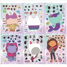 12pcs Gabi Friends Children's Anime Cartoon Parent Child Interactive Puzzle Hand Account DIY Face Stickers - Multicolor - View 3