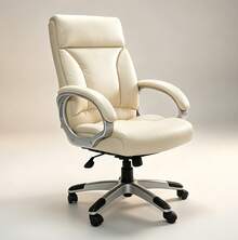 QIAN&S Extra Large & Tall Office Chair, 400 Lbs Weight Capacity, Thickened Seat Executive Chair For Heavy People, Rocking Function, Wide Height Adjustable Seat Home Computer Chair With Padded Armrests - Apricot - View 9
