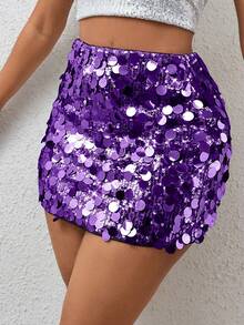 Women Mini Dresses - Purple - View 1
