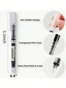 10/15/20/5pcs Liquid Ink Pens, Quick-Dry Signature Ink Pens, 0.5mm Black/Blue/Red Ink, School/Office Ballpoint Pens Back To School Essentials - Sets - View 2
