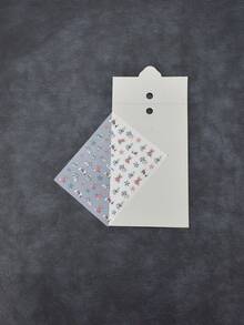 1pc Cute Pug Puppy Snowflake Nail Stickers, Christmas Theme, Shiny Surface, Asymmetrical Shape, Adorable Style, Suitable For Holiday Party And Daily Manicure - Multicolor - View 6