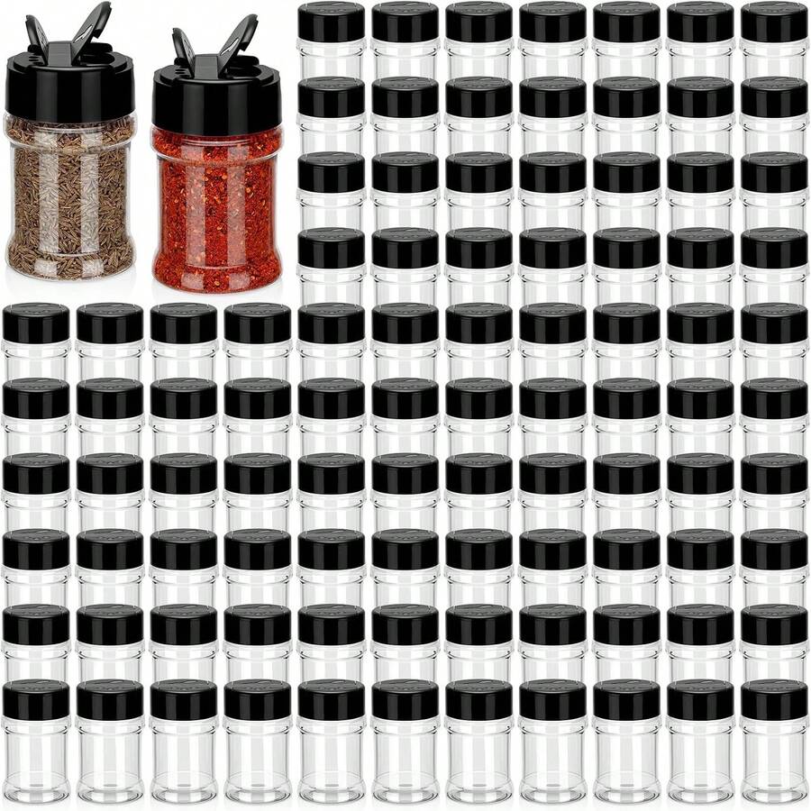 2 Oz Plastic Spice Jars With Flip Cap Clear Double-Sided Seasoning Containers Small Shaker Bottles For Kitchen Organization - Multicolor - View 1