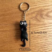 3D Printed Cute Big Eye Cat Keychain, 1pc Durable PLA Plastic, Fantasy Theme Design, Movable Backpack Pendant, Small Decorative Item, Suitable For Desk, Phone, Car, Etc., Can Be Used As Keychain Pendant, Suitable For Various Holidays - Multicolor - View 8