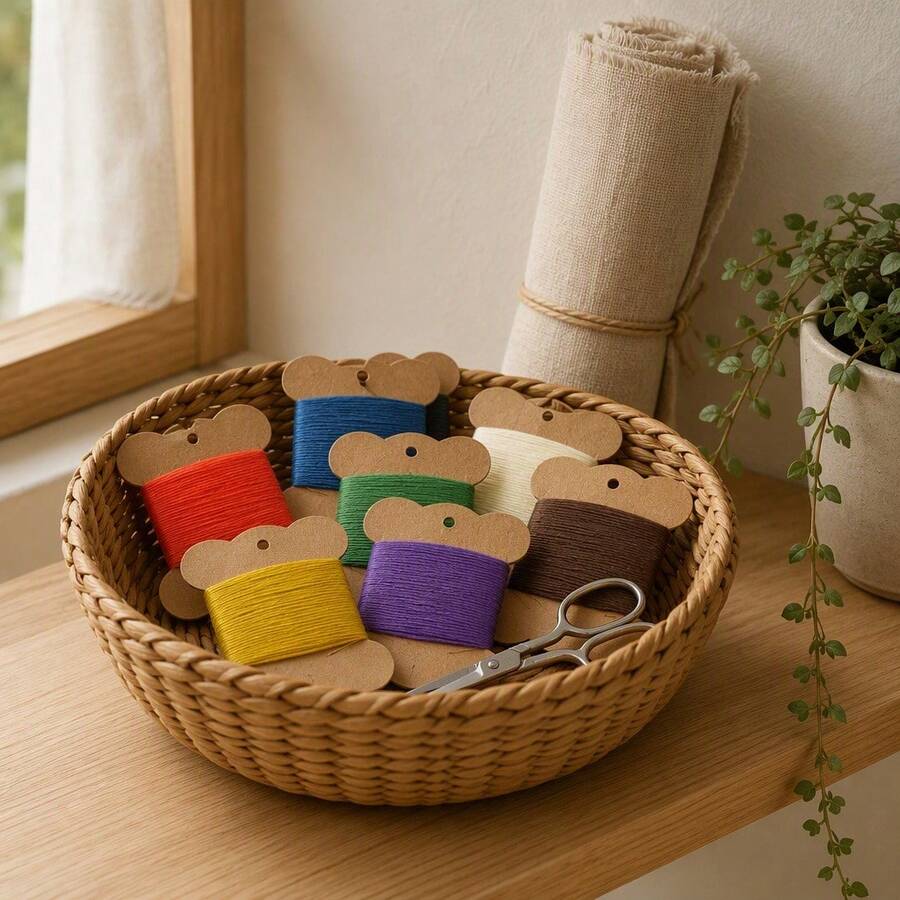 5 Colors 5 Pieces Wool Embroidery Thread, 50m Per Piece, 250m Total, Wool Handmade Embroidery Thread, DIY Needlework Craft, 6 Color Combinations Available - Multicolor - View 1