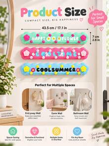 Cute Dopamine Suction Cup Hooks, Colorful Cartoon Wall Hooks With No Drill Design, Adhesive Hanging Organizer For Small Items, Fun Room Decor Storage Accessory For Bathroom Bedroom Kitchen Home - Multicolor - View 2