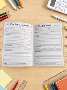 1pc Reading Record Notebook, Cat & Dog Cartoon Diary, Student Reading Notes Record Book, Early Education Enlightenment Notebook, Record New Things Learned, Teacher Classroom Reward Notebook, Daily Home, School, Classroom, Travel Use, Essential Notebook Stationery, Holiday New Year, Birthday Party Gift Choice - Multicolor - View 8