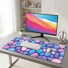 Colorful Stone Texture Gaming Mouse Pad, Non-Slip Rubber Desk Mat, Smooth Sliding Surface, Suitable For Computer Laptop Office Home, Natural Abstract Art Decoration, Back To School Supplies - A - View 3