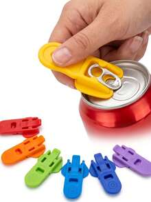 6pcs/3pcs/1pc Plastic Handheld Can Opener, Simple Beverage Can Opener, Cola Beer Seal Dust-Proof Cap Opener, Random Color - View 5