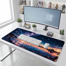 Anime Starry Sky Shooting Star Pattern Gaming Mouse Pad, Non-Slip Rubber Desk Mat, Smooth Sliding Surface, Suitable For Computer Laptop Office Home, Dreamy Abstract Art Decor, Back To School Supplies - A - View 12