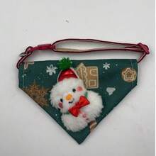 1pc Pet Christmas Triangle Bandana, Cute Dog Cat Christmas Triangle Scarf Decoration, Adjustable Pet Bib, Printed Snowman Triangle Bandana, Christmas Decoration, Pet Christmas Gift - Multicolor - View 11