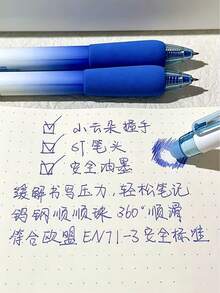 8/4/1pc Cloud Gradient Soft Rubber Grip Erasable Retractable Gel Pens, Blue & Pink Macaron Color, Black Ink, 0.5mm, Suitable For Elementary Students Homework And Error Correction, Back To School Stationery Small Gift, Classroom Reward Gift - Multicolor - View 3