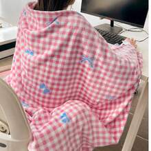 1pc Printed Flannel Fleece Blanket, High GSM Colorful Warm Soft Sofa Throw - Multicolor - View 1