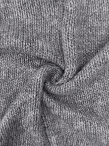 Women's Solid Color Knit Hooded Cardigan, Button Front, Plus Size, Casual Comfort, Minimalist Elegant Style Home, Office, Travel Autumn Winter - Grey - View 6