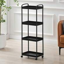1pc Rolling Storage Cart With Handle - Multi-Functional Kitchen & Bathroom Vertical Storage Rack, Equipped With Detachable Drainage Rack, Suitable For Back To School Season, Plastic Material, Coffee Capsule Organizer - Multicolor - View 20