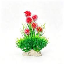 人造水族植物裝飾套組，塑膠仿真水草魚缸造景，水族造景人造水草，觀賞魚造景套組 - A - 查看 10