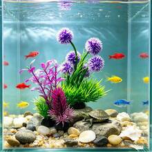 魚缸人造水草裝飾套組，水族箱塑膠仿真水草，水族景觀人造水草，觀賞魚造景套組 - B - 查看 11