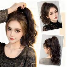 Wig Ekstensi Rambut Ekor Kuda 12 inci, Rambut Ekor Kuda Bergelombang Keriting dengan Karet Elastis, Ekor Kuda Bergelombang Mengembang untuk Wanita - MultiWarna - View 7