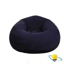 Multi‑Color Inflatable Leisure Chair With Matching Footrest Durable PVC Padded Air Sofa Ergonomic Blow‑Up Lounger Lightweight Compact Easy Storage Versatile Seating For Living Room Bedroom Camping Travel Outdoor Activities - Comfortable and Casual Style - View 13