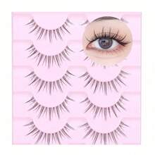 Cartoon Eyelashes Natural Look Anime Eyelashes Transparent Band Natural Cartoon Eyelashes Manga Korean Style Eyelashes Korean & Japanese Style Cosplay Eyelashes - Black - View 2