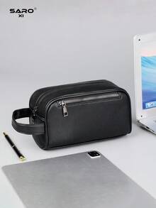 saroxi Tas Clutch Pria Kapasitas Besar, Tas Tangan, Tas Pergelangan Tangan, Tas Selempang, Tas Perjalanan Ringan Portabel, Cocok untuk Kerja, Perjalanan, Komuter, Sekolah Menengah, Gaya Sederhana PVC, Mode Kasual, Hitam, Hadiah untuk Suami, Hadiah untuk Pacar, Hadiah untuk Pria - Hitam - View 3