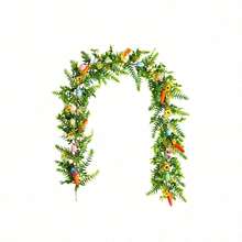 Easter Garland Spring Vine With Easter Eggs, Bow, Carrots Decorations, Spring Assorted Branches Flower Decor, Easter Decorations For Home Kitchen Mantle Fireplace, Indoor Outdoor Holiday Party Decor - Green - View 7