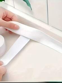 4pcs Heavy Duty Self-Adhesive Bathtub And Toilet Sealing Tape - Edge Protection Strip, Suitable For Bathroom, Shower, Sink, Floor And Wall Sealing - Easy To Apply, Long-Lasting Adhesion, Smooth Surface Sealing | Moisture-Proof Material - White - View 3