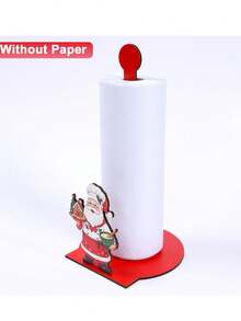 1pc Christmas Wooden Freestanding Tissue Holder, Kitchen And Bathroom Countertop Storage Rack, Suitable For Christmas Party, Theme Event, Thanksgiving, New Year, Holiday Gathering And Holiday Decoration - Multicolor - View 6