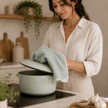 %100 Cotton Kitchen Towels – Soft & Absorbent & Dish Towels 2/3pcs - Mint Blue - View 6