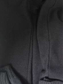 Plus Size Solid Color Casual Drop Shoulder Cardigan, Basic Hooded Knit Jacket, Autumn/Winter Women's Clothing Black Fall - Black - View 8