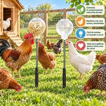 Feeder For Chickens And Poultry Interactive Foraging Toy With Flexible Spring And Ground Stake Plastic Feeder With 40cm Porous Ball - Feeder - View 6