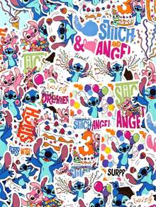 50PCS Disney Stitch Birthday Party Sticker Set, Waterproof PVC Vinyl Stickers, Suitable For DIY Stickers On Laptops, Water Bottles, Suitcases, Scrapbooks And Phone Cases - Multicolor - View 3