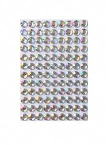 One New Autumn Style 6mm Uniform Size Iridescent Laser Rhinestone Gem Face Sticker, Used For Facial Makeup And Decorative Stickers, Y2k Face Sticker Shop DIY Professional Supplies And Tools. - Multicolor - View 5